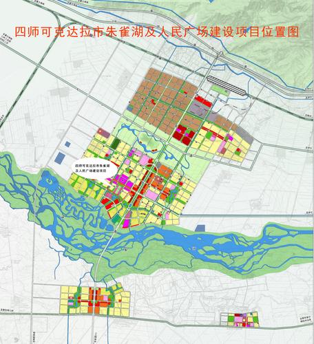 可克达拉市朱雀湖及人民广场项目选址位置图