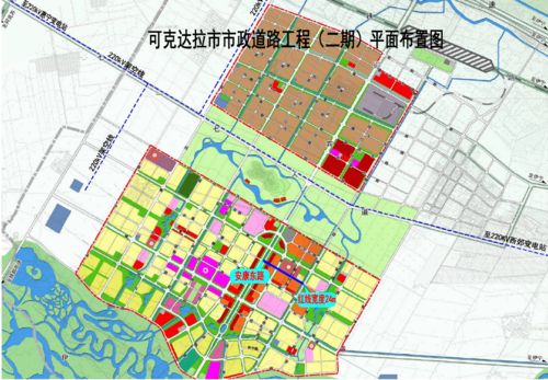 可克达拉市市政道路二期安康东路及管网建设项目平面布置图