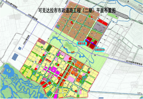 可克达拉市市政道路二期创新东路及管网建设项目平面布置图