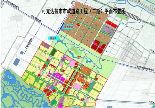 可克达拉市市政道路二期惠远路（胜利大道）及管网建设项目平面布置图