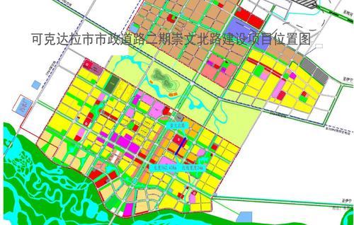 可克达拉市市政道路二期崇文北路及管网建设项目选址位置图