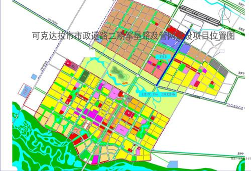 可克达拉市市政道路二期军垦路及管网建设项目选址位置图