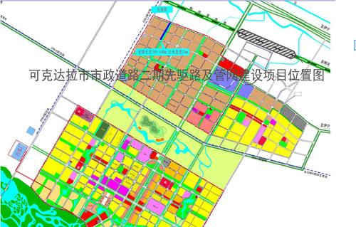 可克达拉市市政道路二期先驱路及管网建设项目选址位置图