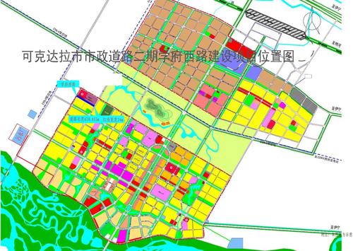 可克达拉市市政道路二期学府西路及管网建设项目选址位置图