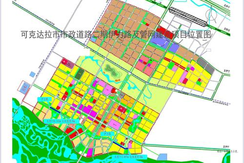 可克达拉市市政道路二期伊力路及管网建设项目选址位置图