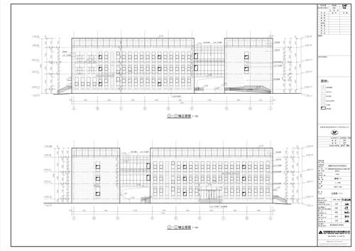 第四师可克达拉市总工会职工服务中心轴立面图
