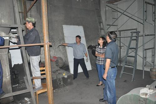 建设环保局、商务局领导检查锅炉消音设备