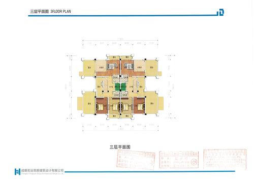 可克达拉市宏福雅居住宅小区建设项目三层平面图