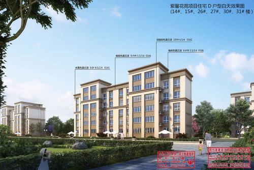 紫馨花苑项目住宅D户型白天效果图(14#、15#、26#、27#、30#、31#楼)