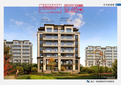 鑫石悦城2.4.6号住宅楼效果图