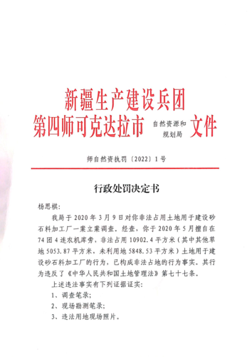 师自然资执罚〔2022〕1号