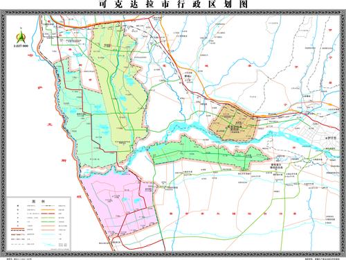 可克达拉市行政区划图（电子地图）
